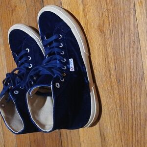 Blue velvet Superga sneakers